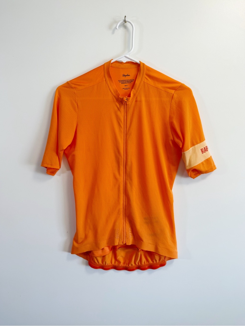 RAPHA Orange PRO TEAM Flyweight Short Sleeve Cycling Jersey Top S Small